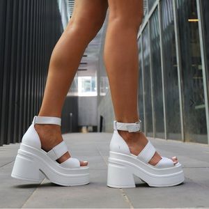 Windsor Smith Match White Leather Platform Sandal